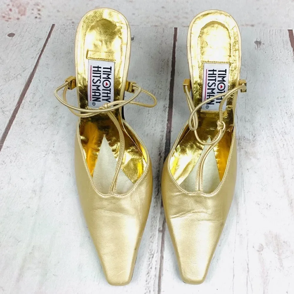 Timothy Hitsman | gold heel mules 6.5